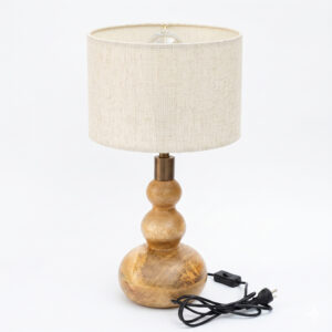 Wooden Table Lamp Without Shade