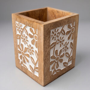 Wooden Pen Jar Pen Holder for Desk – Wooden Desk Organizer