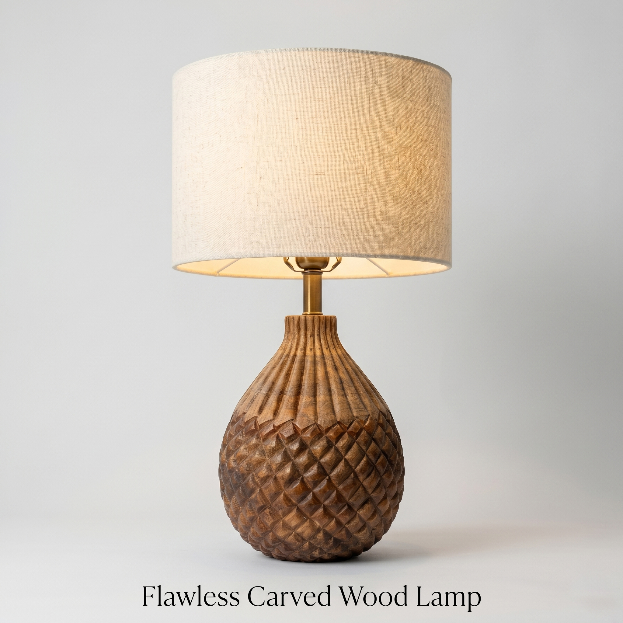 Wooden Table Lamp Without Shade
